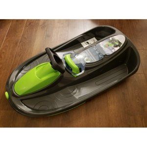 Snow Sled for Kids, Adults - Toboggan Sled, Easy Turning Steering Wheel